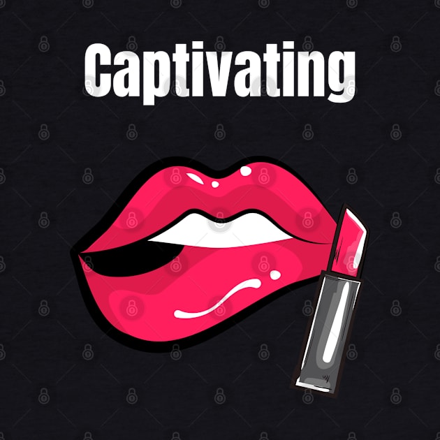 Captivating lips, totes, mugs, masks, laptop covers, notebooks, hoodies, sticker, pins, by BostonBulldog